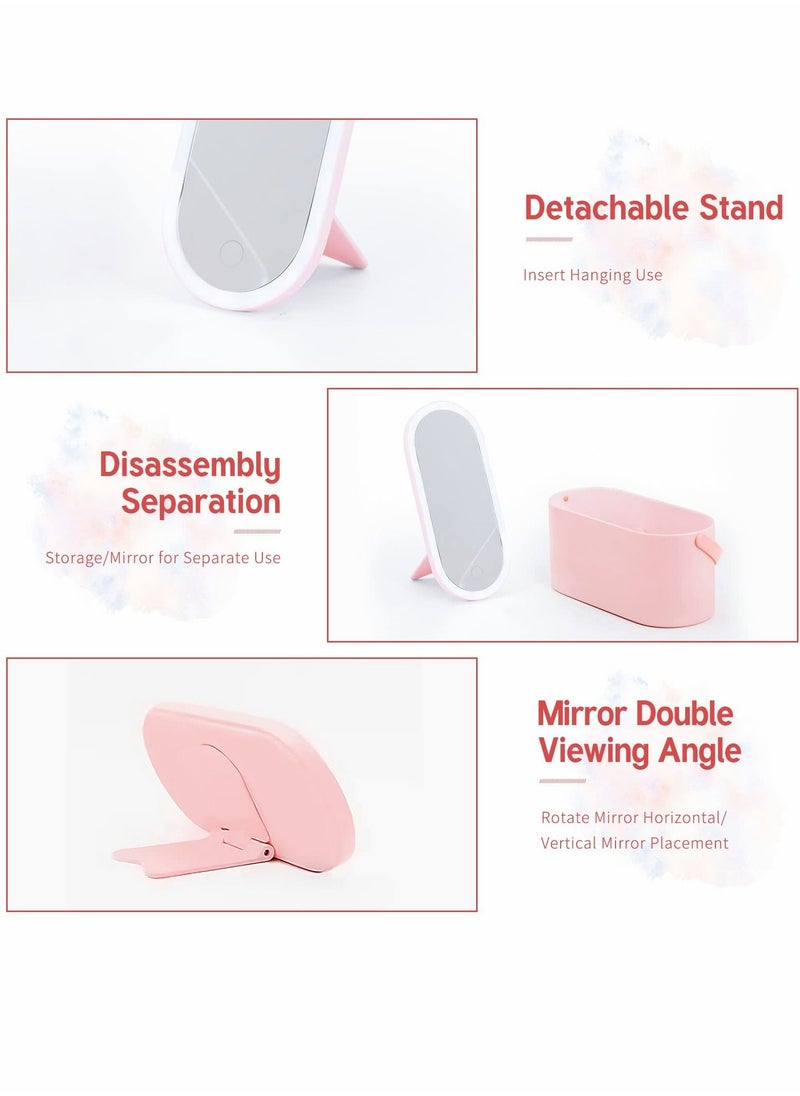 Excefore - Makeup Case with Mirror and Light, Portable Cosmetic Box with LED Light, Multi-purpose Makeup Storage with Handle - Image 1