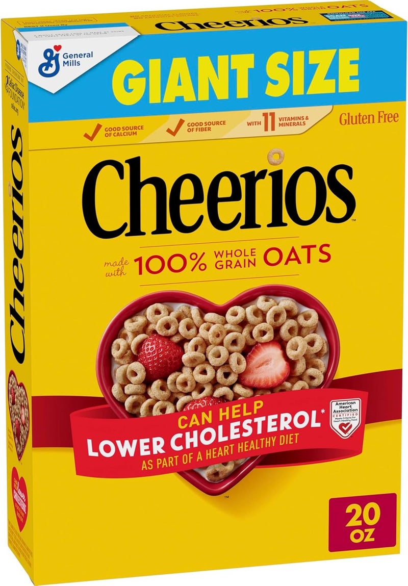 Cheerios حبوب الشوفان الصحية للقلب من تشيريُوز، خالية من الجلوتين، حجم عملاق، 20 أونصة - Image 1