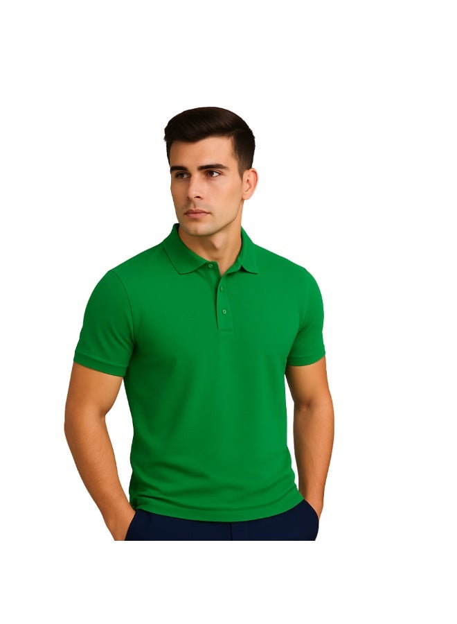 برينت شوب فور مي تيشيرت بولو رجالي | نسيج قرص العسل ٢٤٠ جرام لكل متر مربع | تيشيرت قطني خالص بقصّة عادية بألوان أساسية | مريح وأنيق للارتداء اليومي - Image 2