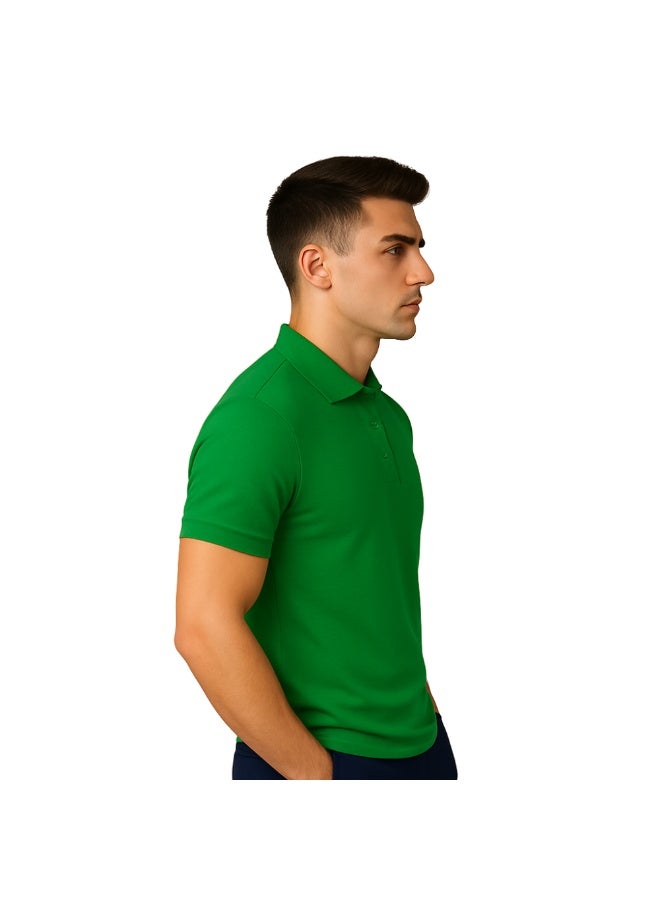 برينت شوب فور مي تيشيرت بولو رجالي | نسيج قرص العسل ٢٤٠ جرام لكل متر مربع | تيشيرت قطني خالص بقصّة عادية بألوان أساسية | مريح وأنيق للارتداء اليومي - Image 4