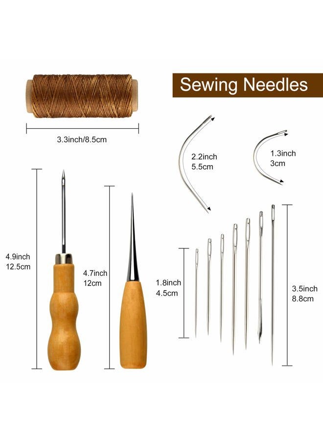 FEPITO Leather Waxed Thread with Craft Hand Tools Kit 21 Pieces - Image 5