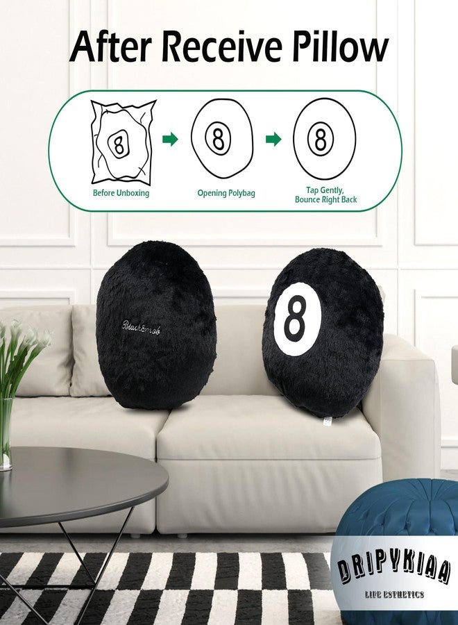 Dripykiaa 8 Ball Throw Pillow, 14" Decorative Pillows Throw Cushion Home Decoration Plush Sporty Design Ball Pillow for Women, Men Bestselling Comfort and Stylish Accent Decor - Image 2