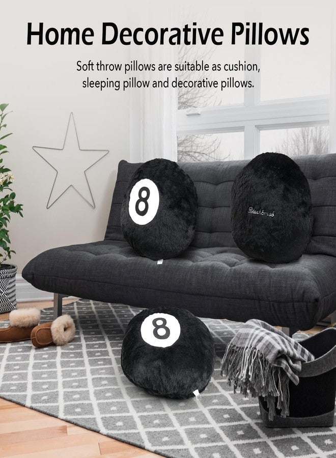 Dripykiaa 8 Ball Throw Pillow, 14" Decorative Pillows Throw Cushion Home Decoration Plush Sporty Design Ball Pillow for Women, Men Bestselling Comfort and Stylish Accent Decor - Image 4