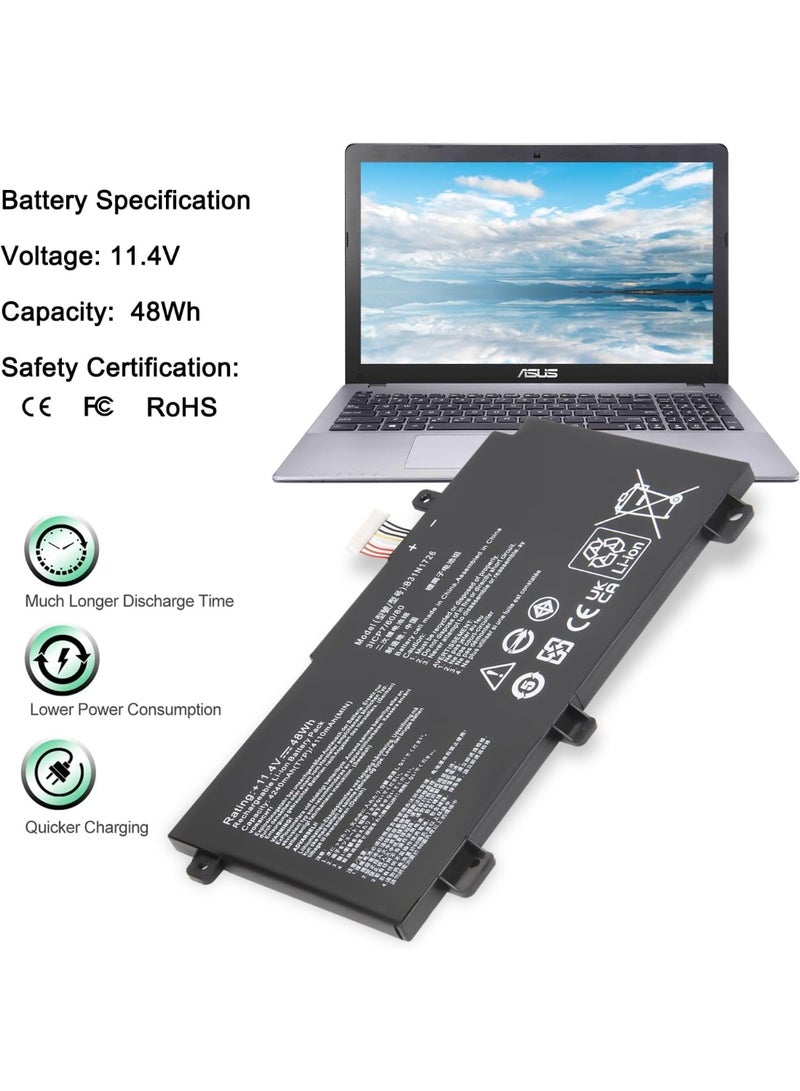 B31N1726 Laptop Battery for ASUS TUF A15 FA506 FA506IV FX504 FX504GM FX505 FX505D FX505DT FX505DV FX505DY FX504GD FX504GE FX80 FX80GM FX80GE FX80GD FX80GD FX80GD 86 FFX8 6FM FX86FE Gaming A17 FA706