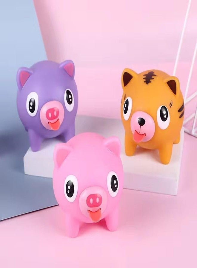 CLOTIX Cute Animal Squeeze Toy with Popping Tongue - Bleeping Stress Relief Fidget Toy, Kawaii Squishy Toy for Kids & Adults (Multicolor, Pack of 1) - Image 4
