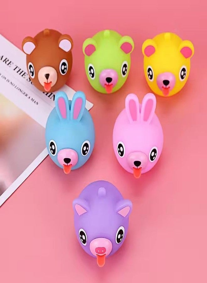 CLOTIX Cute Animal Squeeze Toy with Popping Tongue - Bleeping Stress Relief Fidget Toy, Kawaii Squishy Toy for Kids & Adults (Multicolor, Pack of 1) - Image 5