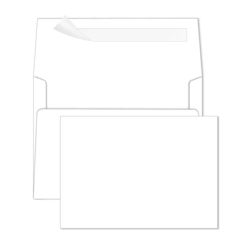 Goefun Blank Note Cards (Not Folded) and Envelopes 5 x 7 Flat Cardstock and A7 Envelopes Self Seal 100 Pack for Wedding, Invitations, DIY Postcards, Thank You Cards & All Occasion - Image 1