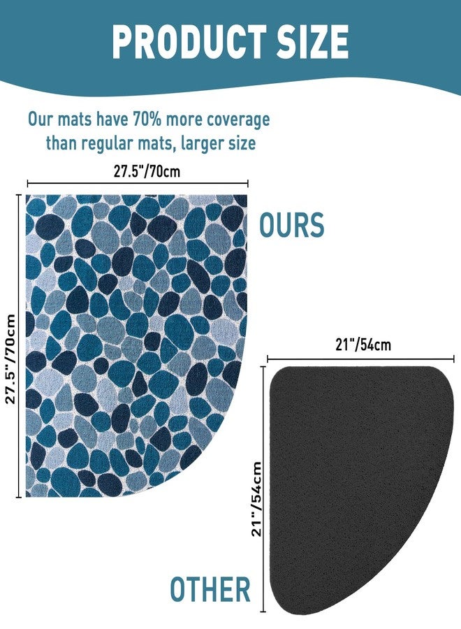 Mofonky Corner Shower Mat Non Slip: Mofonky 27.5 x 27.5 Inch Large Triangular Shower Mats for Inside Shower - Colorful Soft Loofah Shower Floor Mat Anti Slip - Image 5