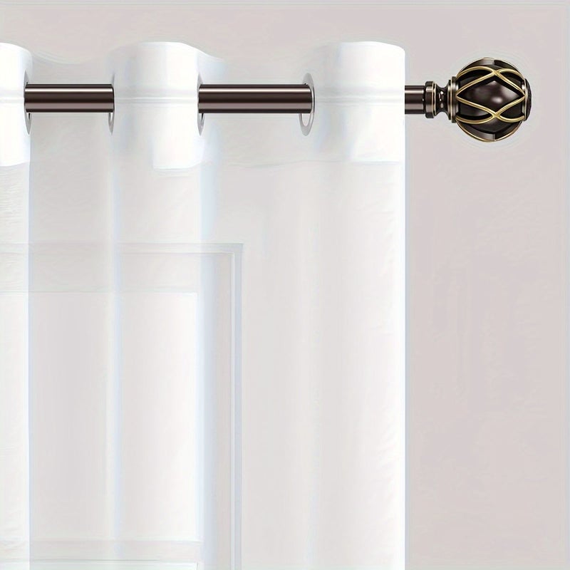 4 Panels Sheer Grommet Curtains Beige 54x95 Inches Voile Drapes Elegant Window Treatment for Bedroom Living Room Home Decor - Image 2