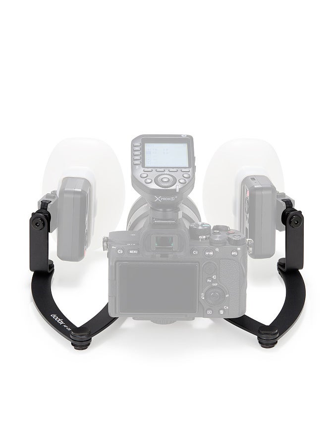 Godox MF-DB Flexible Flash Bracket with Dual Flash Mounts Aluminum Alloy 360°Rotatable Head Multi-angle Adjustable with 1/4in Standard Screw for Dental Photography Portrait Macro Photography  - Image 5