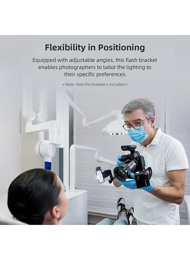 Godox MF-DB Flexible Flash Bracket with Dual Flash Mounts Aluminum Alloy 360°Rotatable Head Multi-angle Adjustable with 1/4in Standard Screw for Dental Photography Portrait Macro Photography  - Image 2