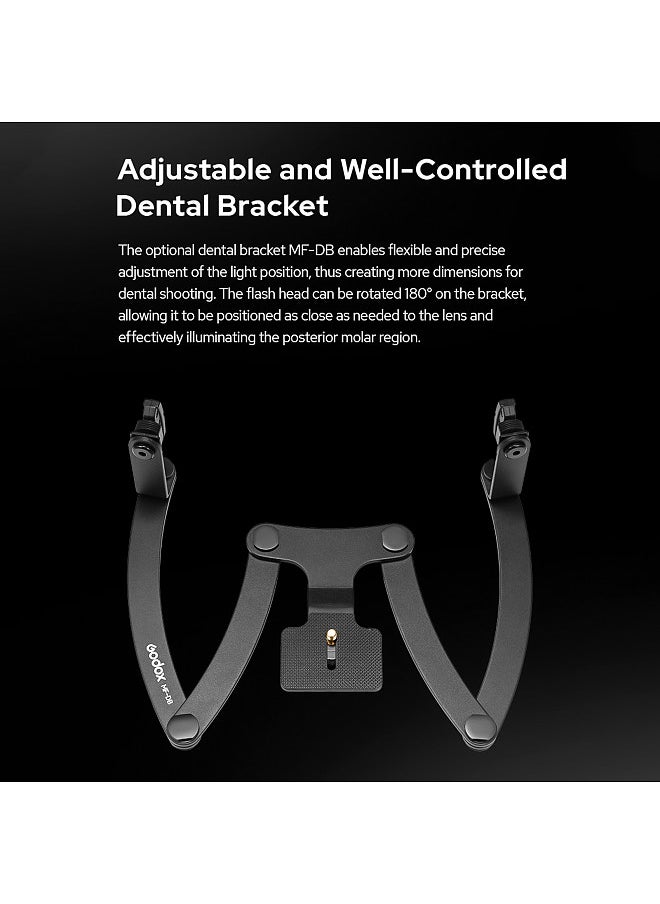 Godox MF-DB Flexible Flash Bracket with Dual Flash Mounts Aluminum Alloy 360°Rotatable Head Multi-angle Adjustable with 1/4in Standard Screw for Dental Photography Portrait Macro Photography  - Image 4