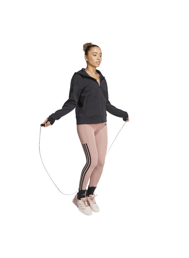 Adidas D4T Fz Hoodie Black Training Sweatshirts For Women 2XS - Image 4