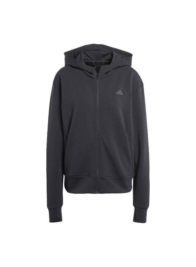 Adidas D4T Fz Hoodie Black Training Sweatshirts For Women 2XS - Image 1