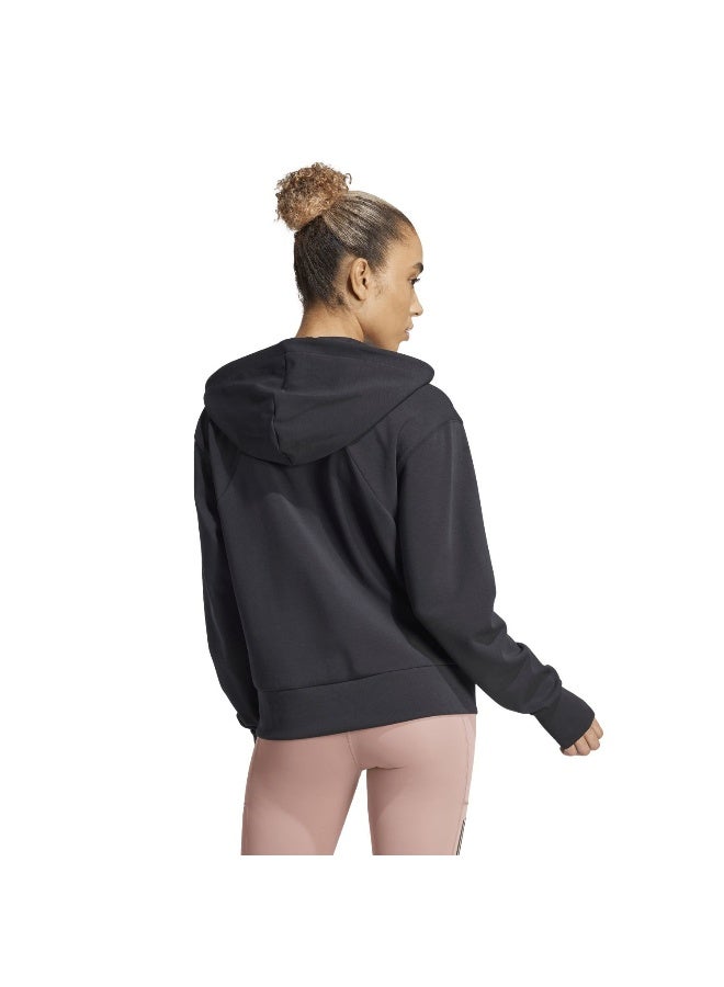 Adidas D4T Fz Hoodie Black Training Sweatshirts For Women 2XS - Image 3