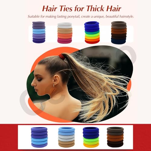 Cerrito Hair Band for Women & Girls, No Damage Hair Elastics, Strong Hold Ponytail Holders, Soft, Stretchable Rubber Bands for Thick, Thin, Curly & Straight Hair (Dark color, Pack of 30) - Image 4