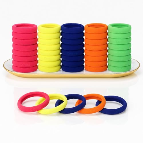 Cerrito Hair Band for Women & Girls, No Damage Hair Elastics, Strong Hold Ponytail Holders, Soft, Stretchable Rubber Bands for Thick, Thin, Curly & Straight Hair (Dark color, Pack of 30) - Image 1