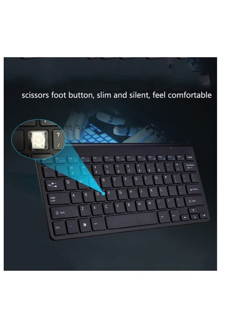 Y&D - 2.4Ghz Wireless Keyboard Mouse Combo Ultra Thin Portable with USB Receiver Compatible Computer Laptop Desktop PC Mac And For Windows XP Vist7 8 10 OSAndroid Black - Image 1
