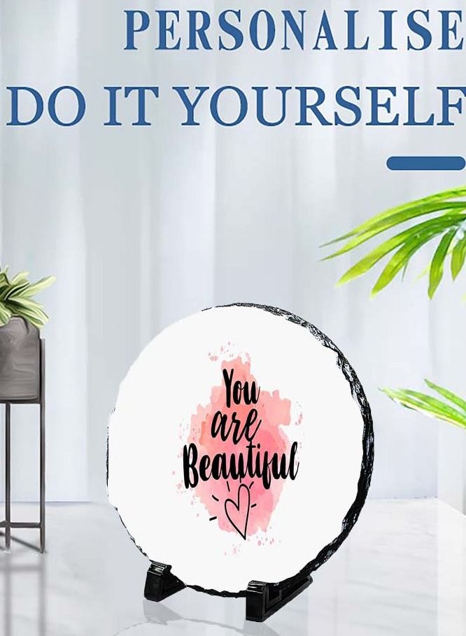 Service Zone Protective Printed Heart Shape Marble Photo Frame for Table Top You Are Beautiful 