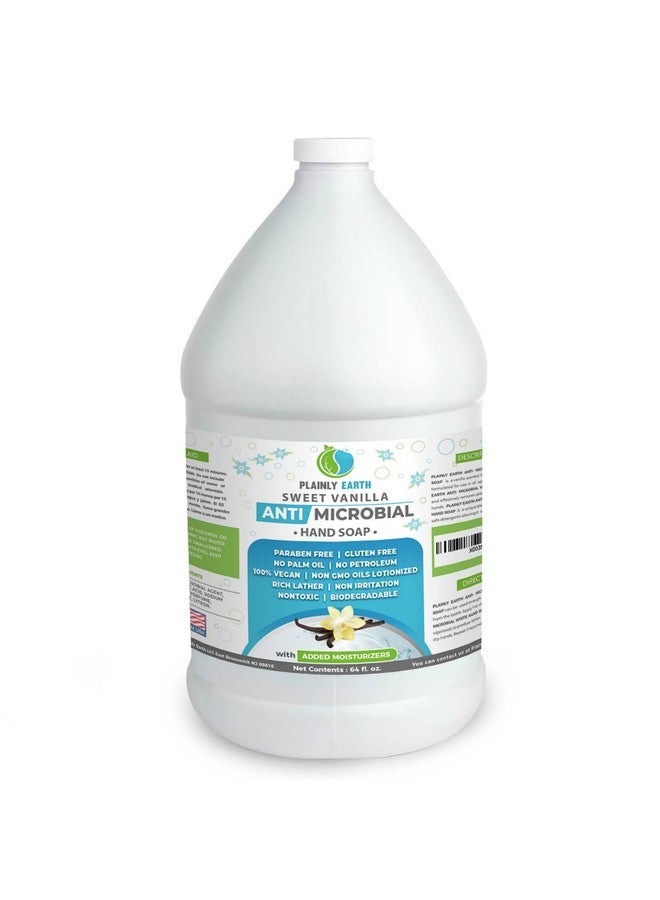 Plainly Earth Lainly Earth Antimicrobial Liquid Hand Soap Antibacterial Soap Refill Hand Soap Refill Bottle Cruelty Free Moisturizing Soap Sweet Vanilla 64 Oz - Image 1