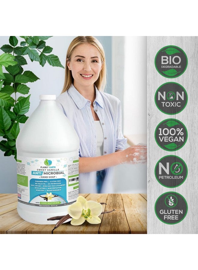 Plainly Earth Lainly Earth Antimicrobial Liquid Hand Soap Antibacterial Soap Refill Hand Soap Refill Bottle Cruelty Free Moisturizing Soap Sweet Vanilla 64 Oz - Image 5