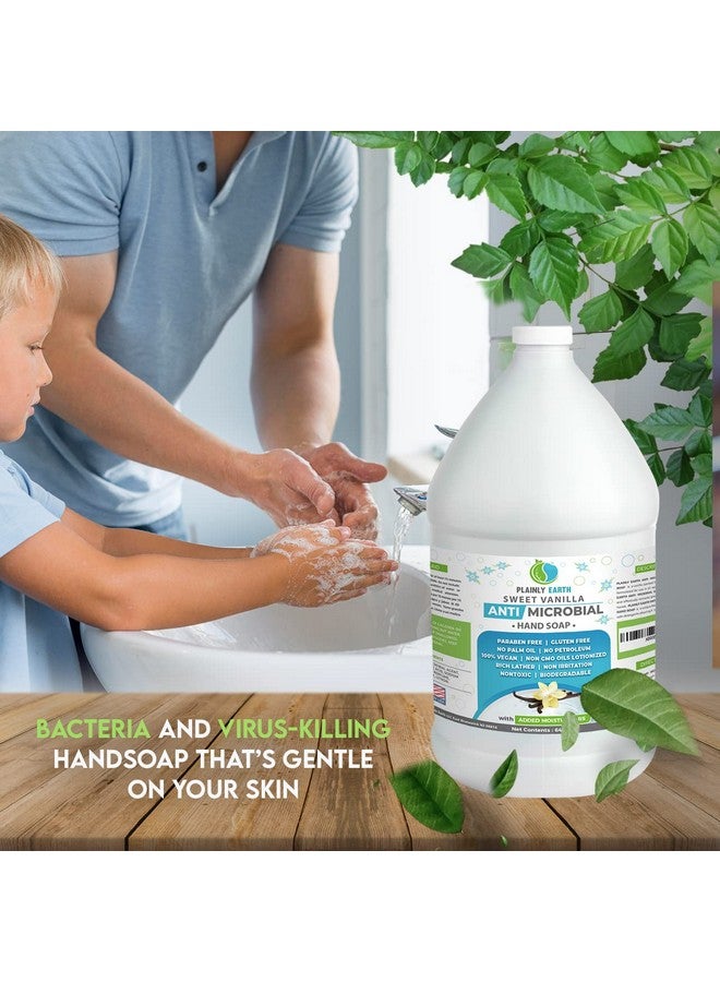 Plainly Earth Lainly Earth Antimicrobial Liquid Hand Soap Antibacterial Soap Refill Hand Soap Refill Bottle Cruelty Free Moisturizing Soap Sweet Vanilla 64 Oz - Image 4