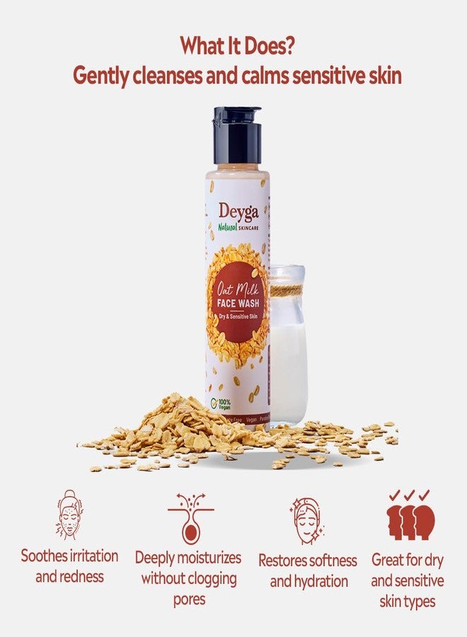 Deyga Oat Milk Face Wash | Cleanses, Hydrates & Soothes | Suitable for Dry & Sensitive Skin | Sulfate & Paraben-Free Face Wash | For Men & Women | 100 ml - Image 4