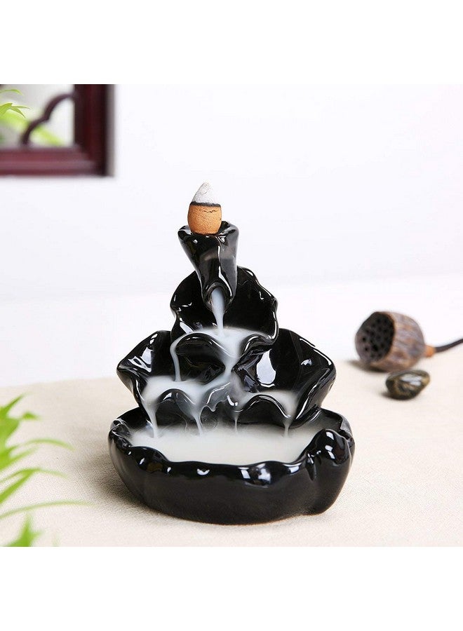 CRAFTAM Polyresin Dropping Smoke Backflow Fountain Cone Incense Holder Showpiece Figurine with Free 10 Back Flow Incense Cones Item Name - Image 2