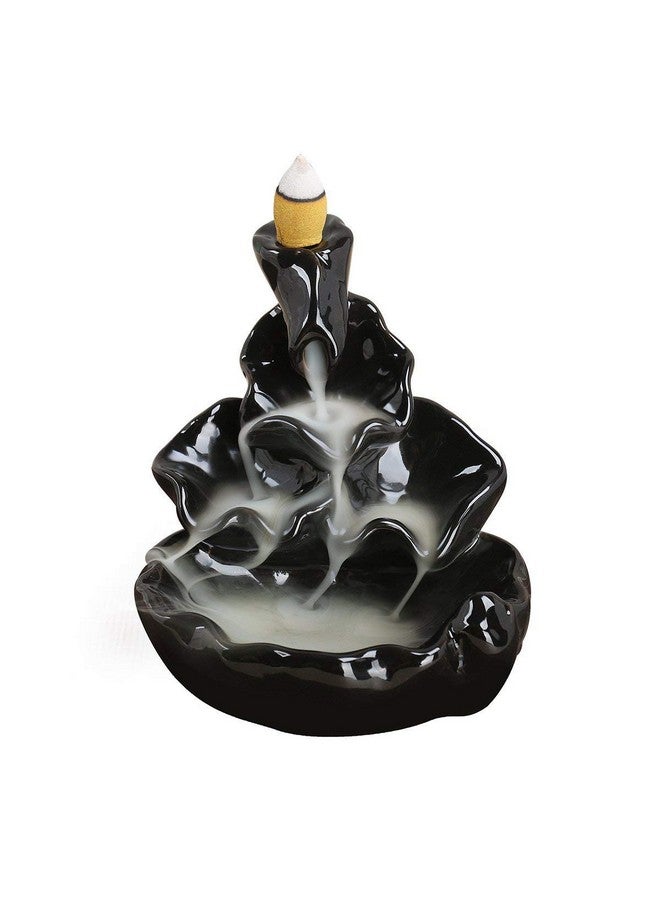 CRAFTAM Polyresin Dropping Smoke Backflow Fountain Cone Incense Holder Showpiece Figurine with Free 10 Back Flow Incense Cones Item Name - Image 3