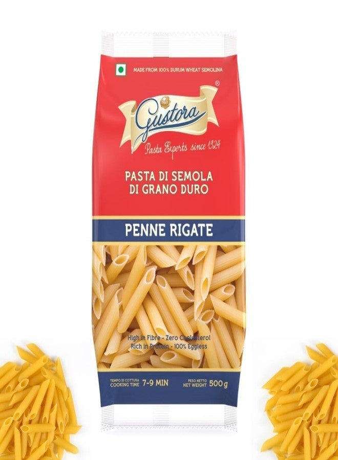 GUSTORA Combo Pack of Penne Rigate Pasta & Macaronoi Pasta I Italian Pasta Combo I Durum Wheat Semolina I Rich in Protein & Fibre I Zero Cholesterol I Cooking Time 10 Min (500gX2) - Image 2