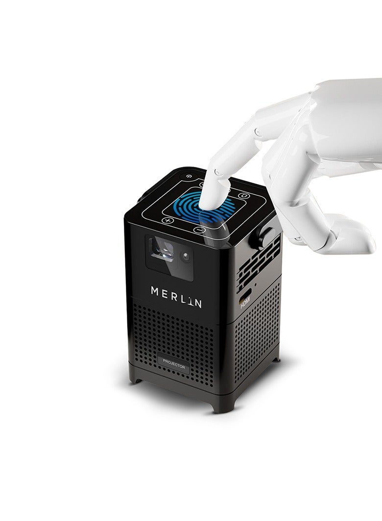 MERLIN Cube Premium Smart Portable Projector – 400" UHD Display, 500 ANSI Lumens DLP LED, Auto Keystone, Android OS, 3H Battery, 16GB Flash, Built-in Speaker, iOS/Android Compatible - Image 3