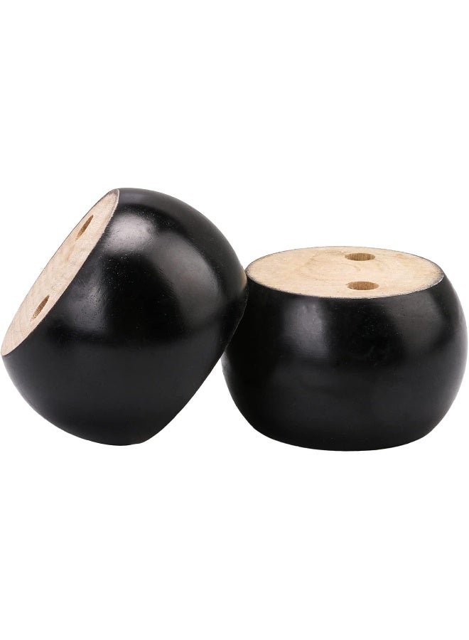 Poppins Home Poppins HOME 4pcs 50mm Height Black Eucalyptus Wood Round Bun Feet  - Image 2