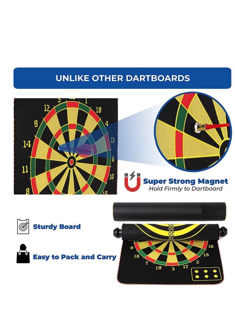 Spall Magnetic Dart Board for Kids,17 Inch Double Sided Dart Board Game Set, Indoor Outdoor DartBoard Game with 6pcs Safe Magnetic Darts, Gifts for Teenage  - Image 3