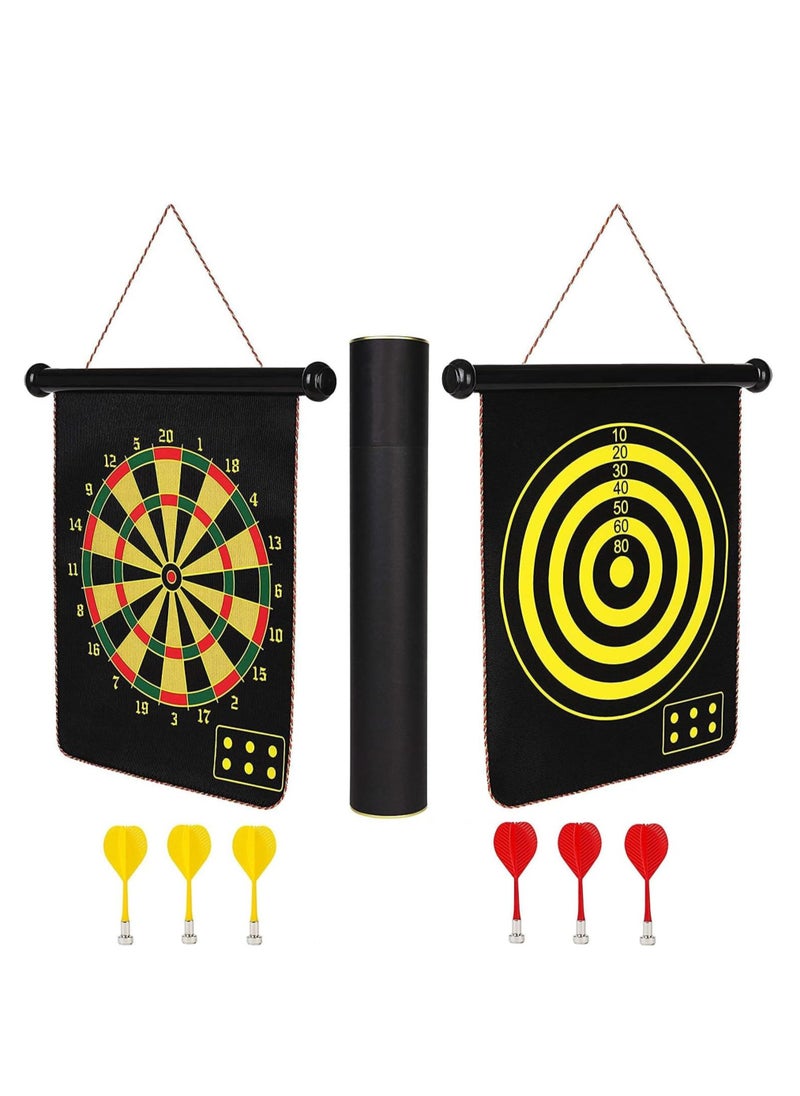 Spall Magnetic Dart Board for Kids,17 Inch Double Sided Dart Board Game Set, Indoor Outdoor DartBoard Game with 6pcs Safe Magnetic Darts, Gifts for Teenage  - Image 1