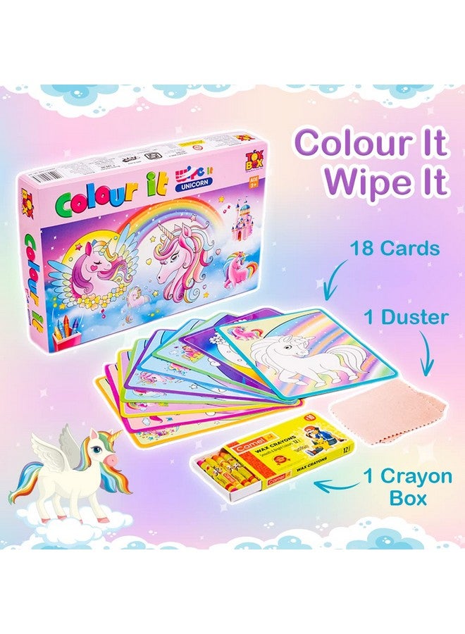 Toysbox Toysbox Color It Wipe It Unicorn | Reusable Coloring Sheets for Kids for Fun Activity - Image 2