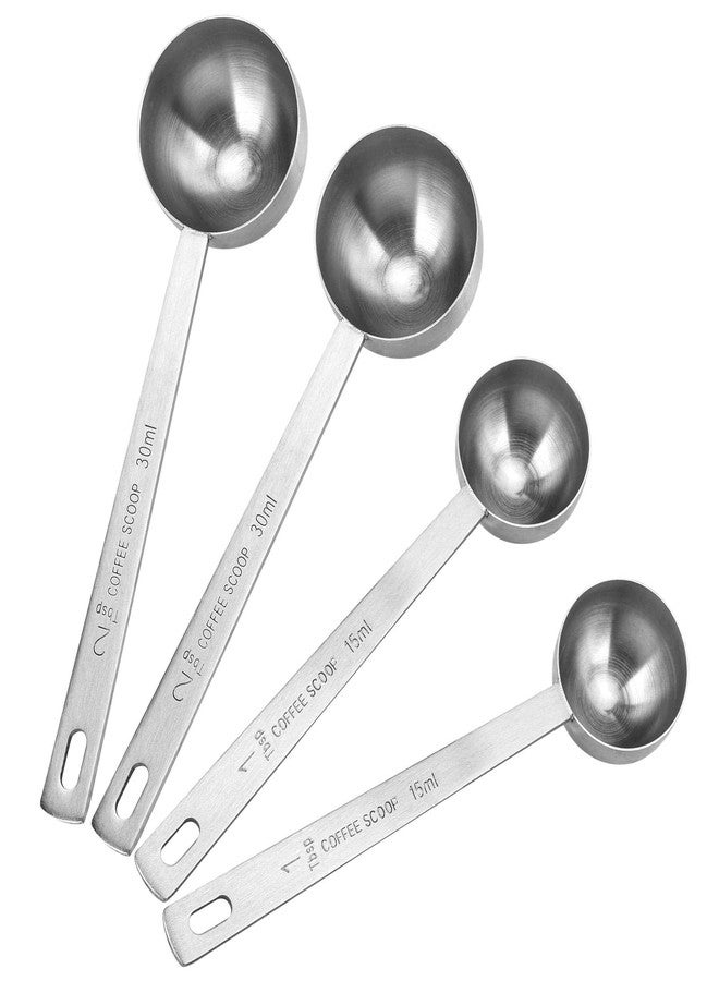 Tecbeauty 4Pcs Coffee Scoop - 2pcs 15ML and 2pcs 30ML Stainless Steel Tablespoon Measuring Spoon with Long Handle - Image 1