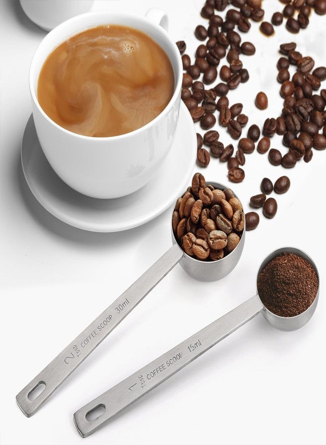 Tecbeauty 4Pcs Coffee Scoop - 2pcs 15ML and 2pcs 30ML Stainless Steel Tablespoon Measuring Spoon with Long Handle - Image 3