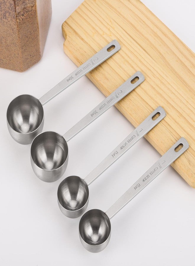 Tecbeauty 4Pcs Coffee Scoop - 2pcs 15ML and 2pcs 30ML Stainless Steel Tablespoon Measuring Spoon with Long Handle - Image 5