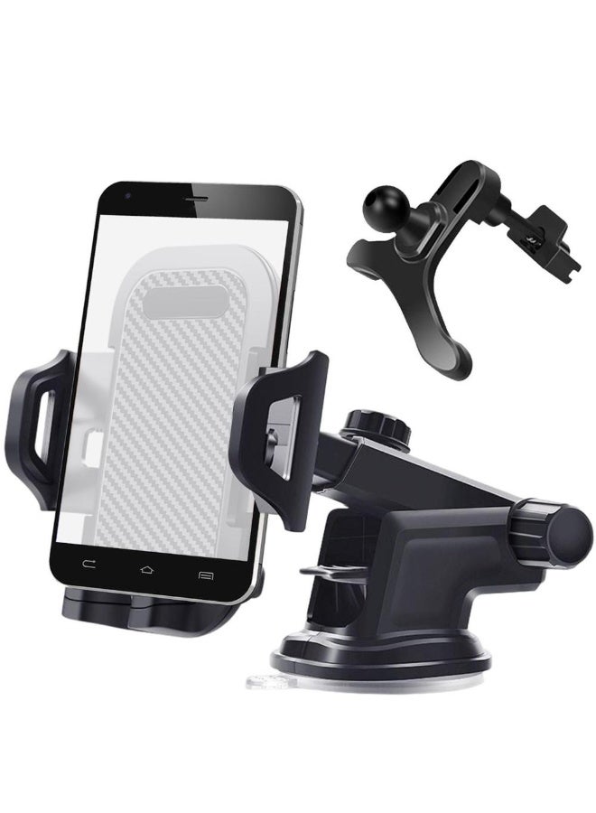 حامل هاتف للسيارة | حامل هاتف لاسلكي للزجاج الأمامي | حامل هاتف محمول عالمي مانع للانزلاق للاستخدام بدون يدين - Image 1