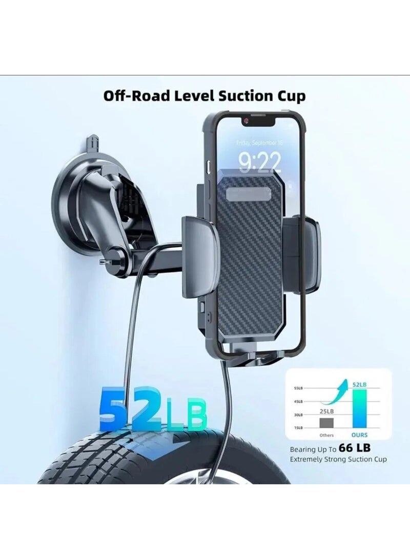 حامل هاتف للسيارة | حامل هاتف لاسلكي للزجاج الأمامي | حامل هاتف محمول عالمي مانع للانزلاق للاستخدام بدون يدين - Image 4