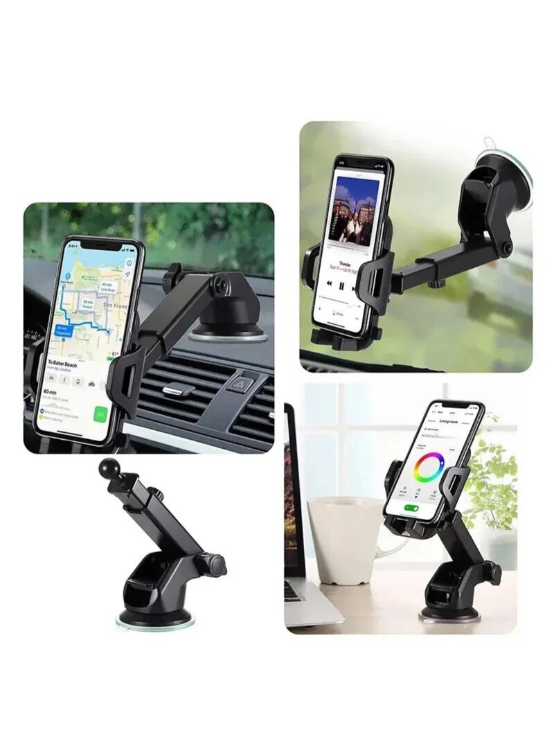 حامل هاتف للسيارة | حامل هاتف لاسلكي للزجاج الأمامي | حامل هاتف محمول عالمي مانع للانزلاق للاستخدام بدون يدين - Image 3