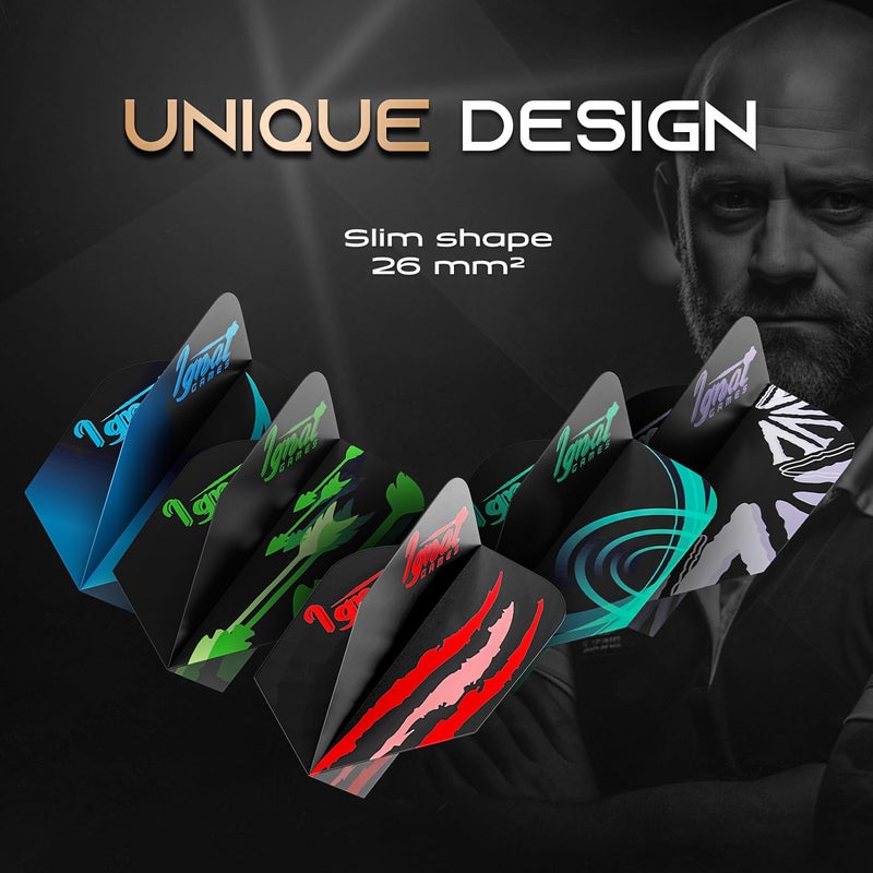 IgnatGames Dart Flights and Accessories - Sets of 30 Different Shape Darts Flights and 6 Flights Protectors, Darts Accessories Kit - Image 3