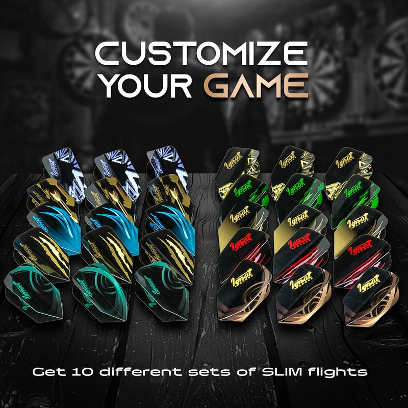IgnatGames Dart Flights and Accessories - Sets of 30 Different Shape Darts Flights and 6 Flights Protectors, Darts Accessories Kit - Image 5