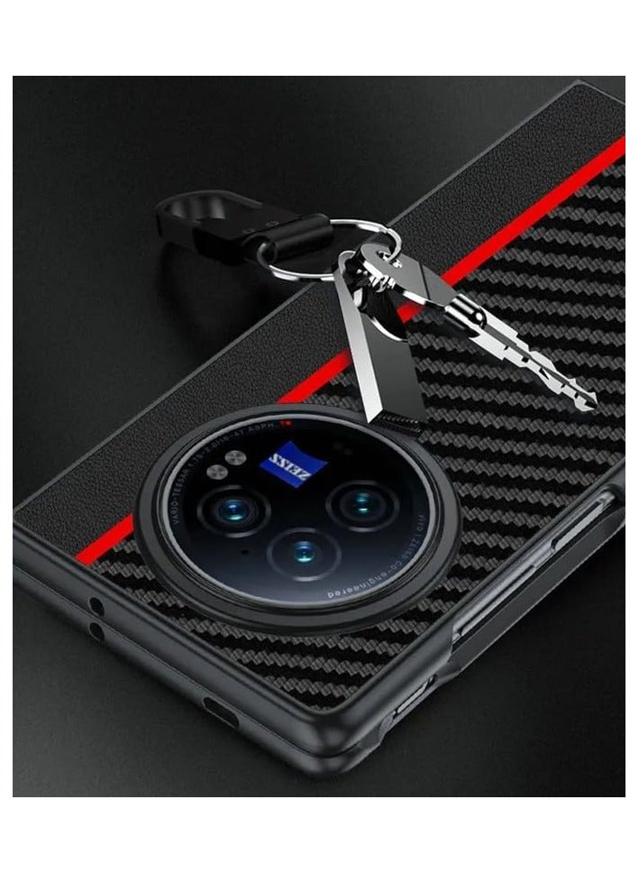 general Carbon Fiber Texture Leather Compatible with Vivo X Fold 3 Case Cover Ultra Thin Shockproof Back for Vivo X Fold 3 - Image 4