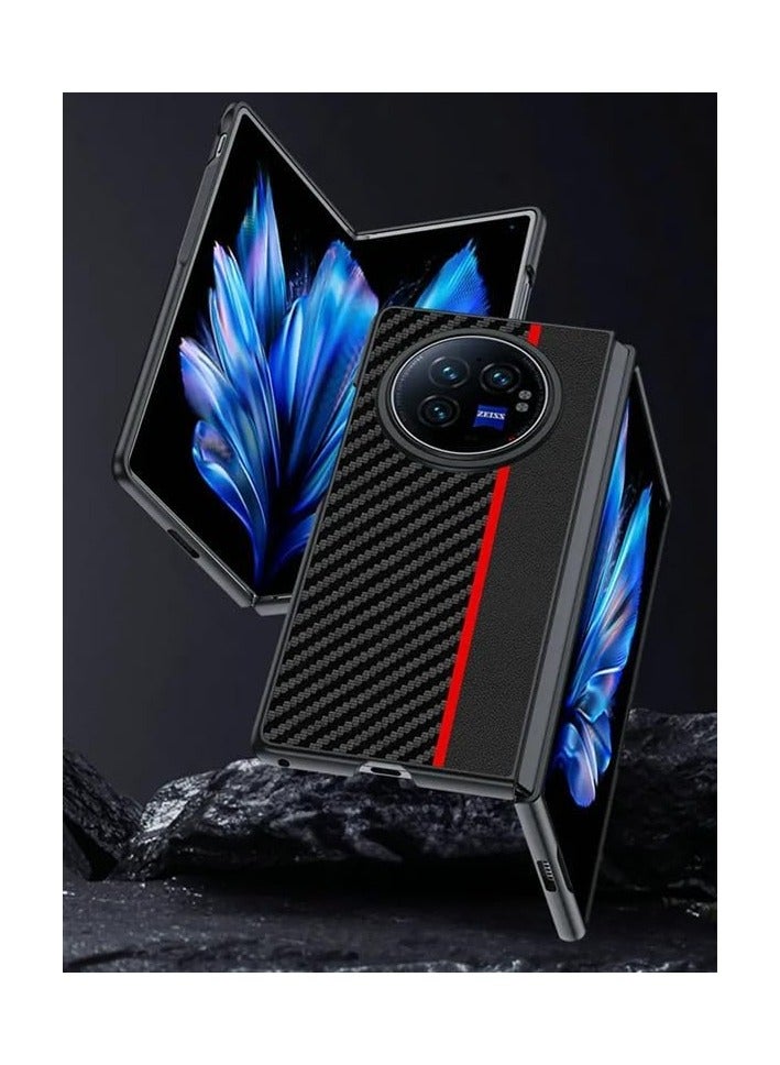 general Carbon Fiber Texture Leather Compatible with Vivo X Fold 3 Case Cover Ultra Thin Shockproof Back for Vivo X Fold 3 - Image 3