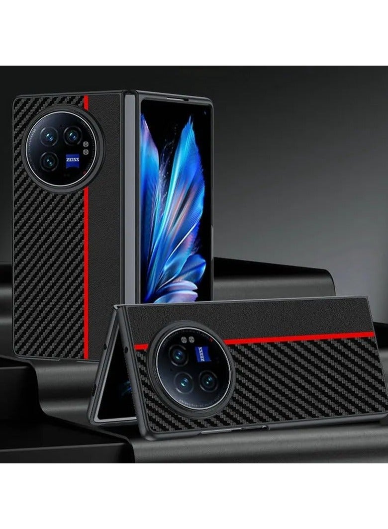 general Carbon Fiber Texture Leather Compatible with Vivo X Fold 3 Case Cover Ultra Thin Shockproof Back for Vivo X Fold 3 - Image 2