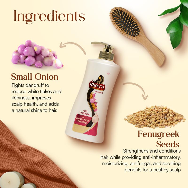 Meera Anti Dandruff Shampoo, With Goodness Of Small Onion and Fenugreek, For Men And Women, 650ml. - Image 2