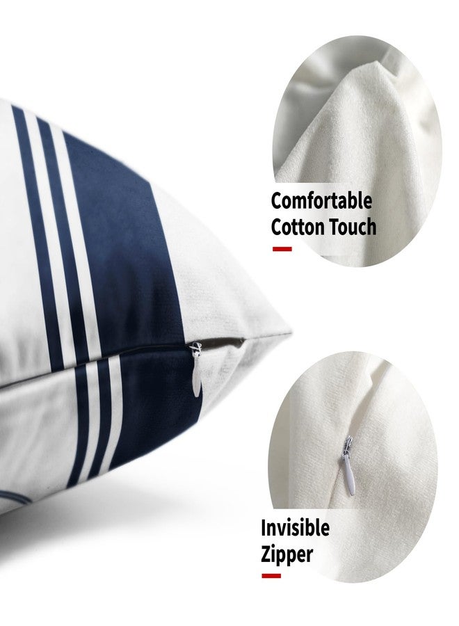Sweetshow Navy Blue and White Pillowcovers Ocean Anchors Throw Pillow Cover Coastal Summer Nautical Lumbar Cushion Case for Sofa Home Decor Bedroom Living Room Outdoor 12 x 20 Inches Set of 2 Beach Pillow Cover - Image 2