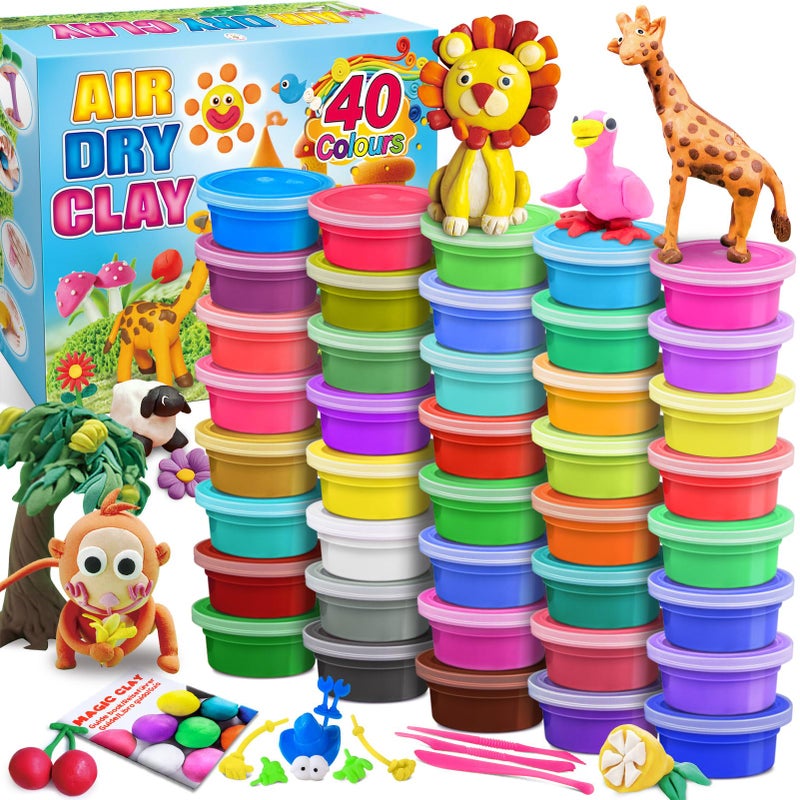 ESSENSON Modeling Clay Kit 40 Colors Air Dry Clay DIY Molding Clay with Tools Kids Art Crafts Gift for Boys Girls Age 312 Year Olds - Image 2