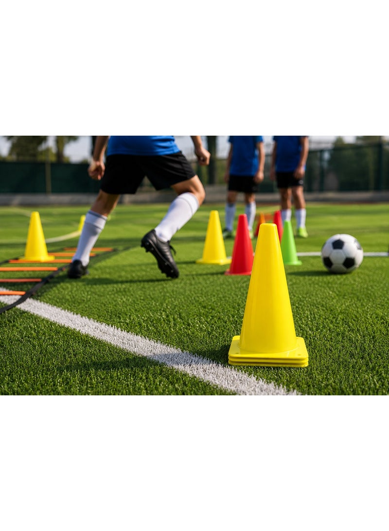 قمع تدريب رياضي 35 سم متعدد الألوان – مخروط تحديد للملاعب والتمارين الرياضية - Image 3